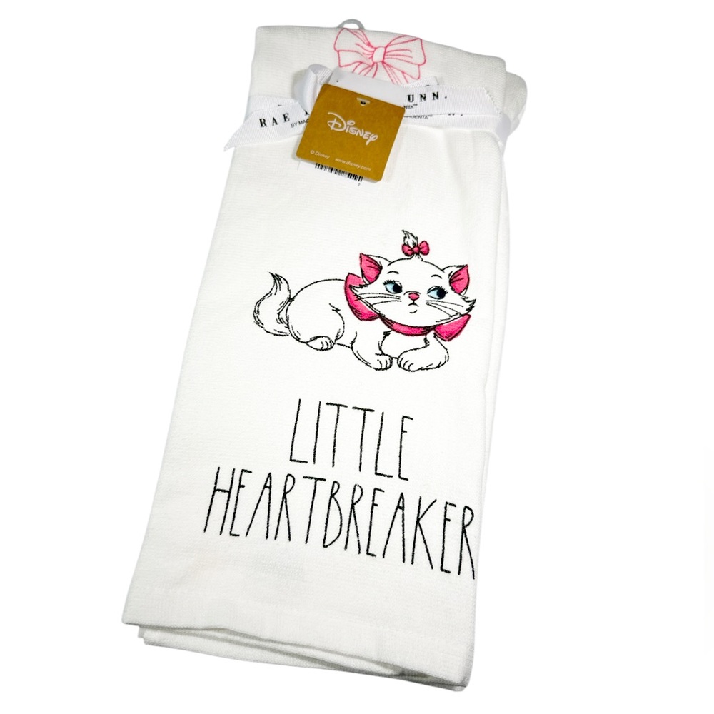 NEW Rae Dunn/Disney LITTLE HEARTBREAKER Aristocats Set of 2 Kitchen Towels